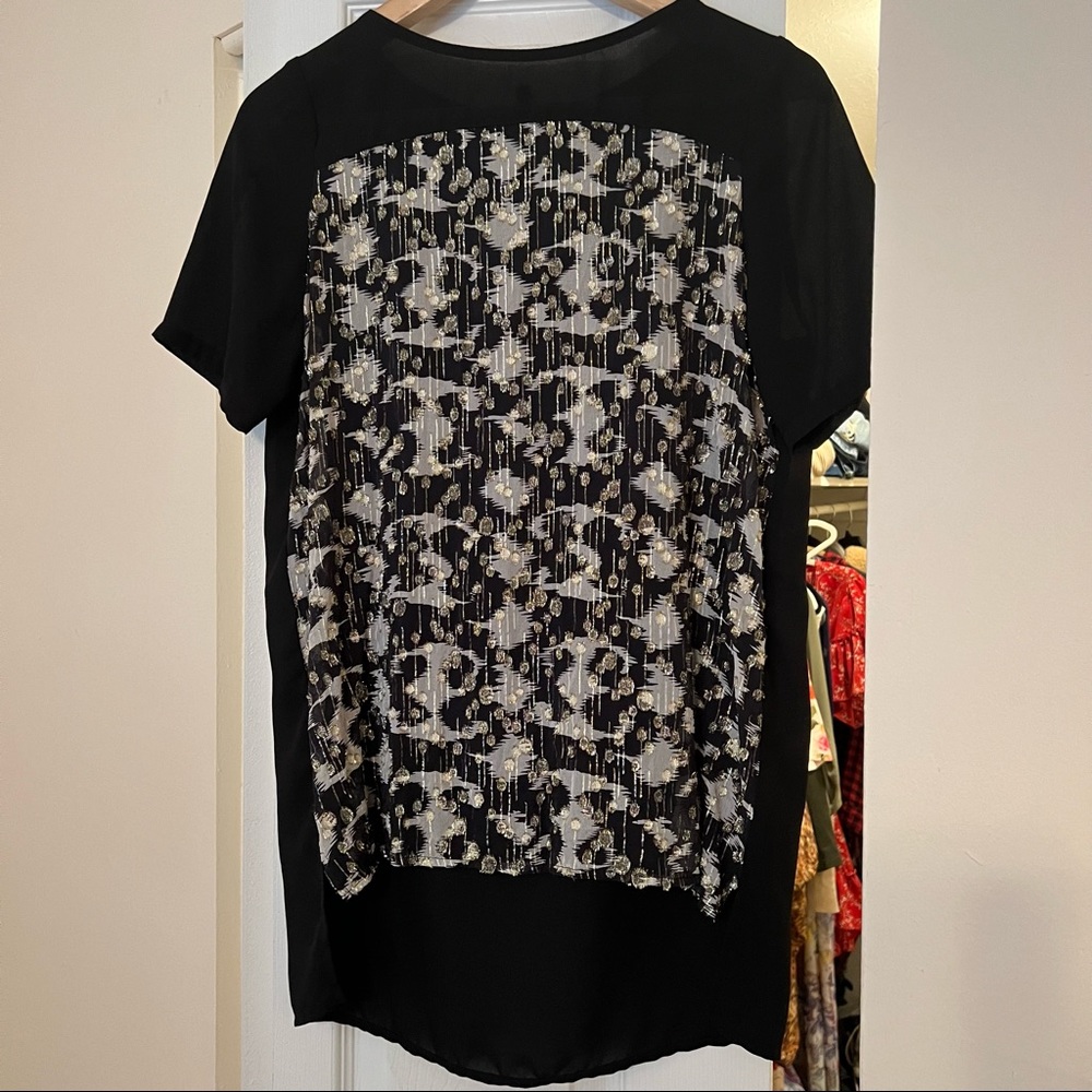 GLAM 100% Silk Contrast Top